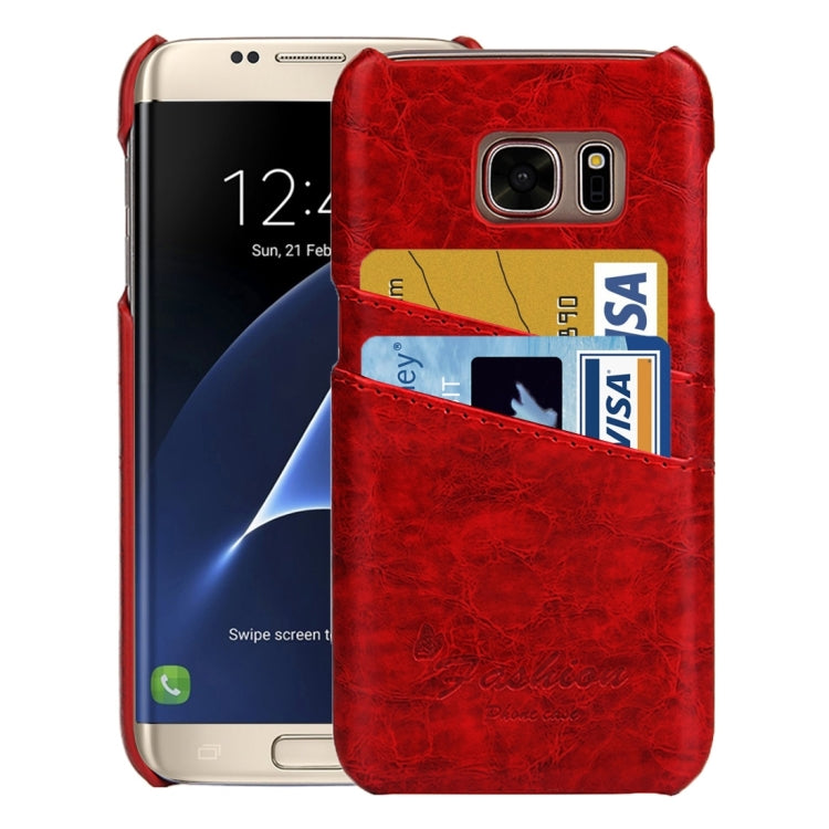 For Galaxy S7 Edge/ G935 Oil Wax Texture Leather Back Cover Case with Card Slots