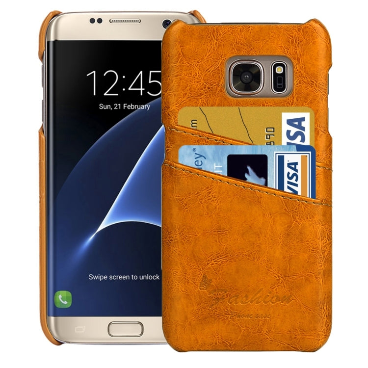 For Galaxy S7 Edge/ G935 Oil Wax Texture Leather Back Cover Case with Card Slots