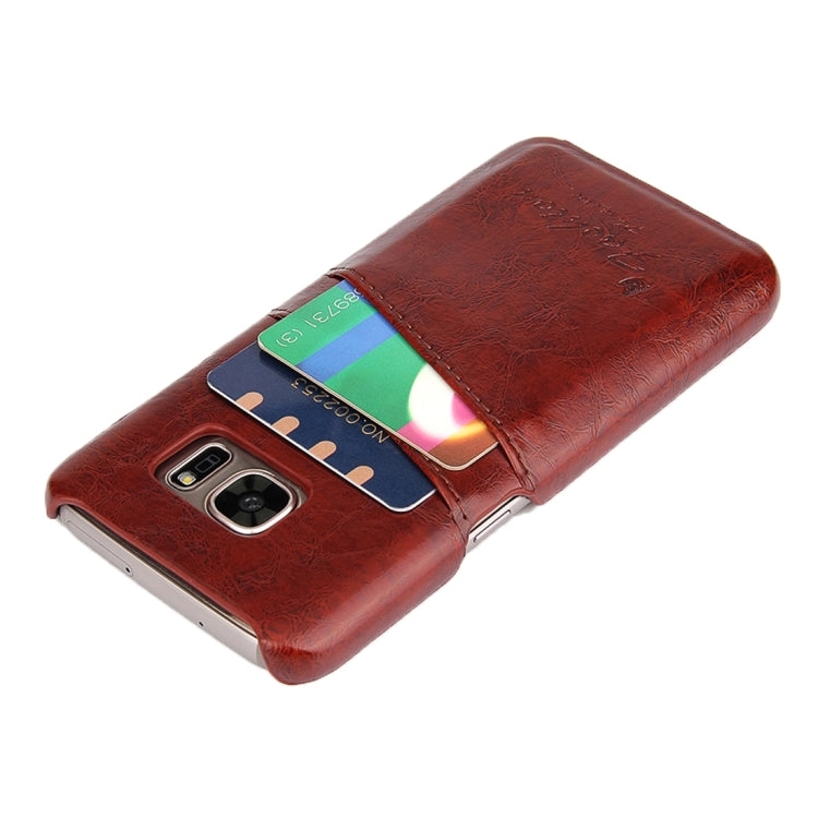 For Galaxy S7 Edge/ G935 Oil Wax Texture Leather Back Cover Case with Card Slots