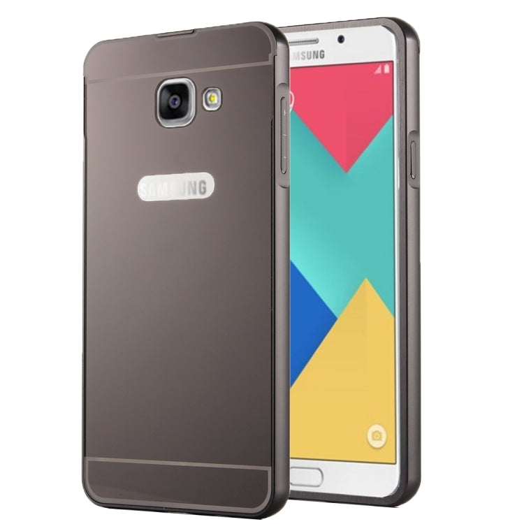 Fashionable Electroplating PC Push Pull Back Shell Cover + Metal Bumper Frame for Galaxy A3(2016) / A310