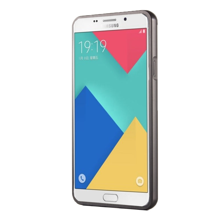 Fashionable Electroplating PC Push Pull Back Shell Cover + Metal Bumper Frame for Galaxy A3(2016) / A310