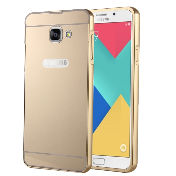 Fashionable Electroplating PC Push Pull Back Shell Cover + Metal Bumper Frame for Galaxy A9 / A900