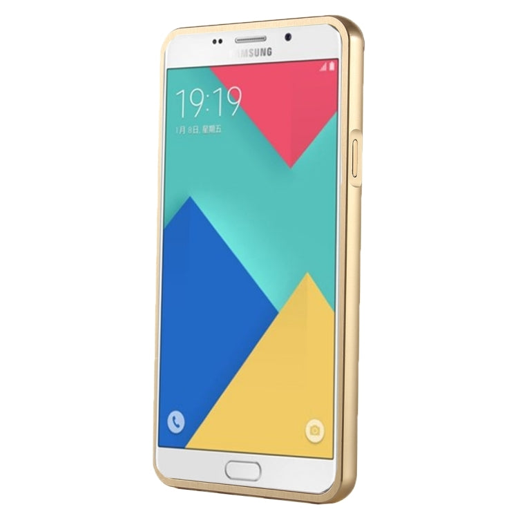 Fashionable Electroplating PC Push Pull Back Shell Cover + Metal Bumper Frame for Galaxy A9 / A900