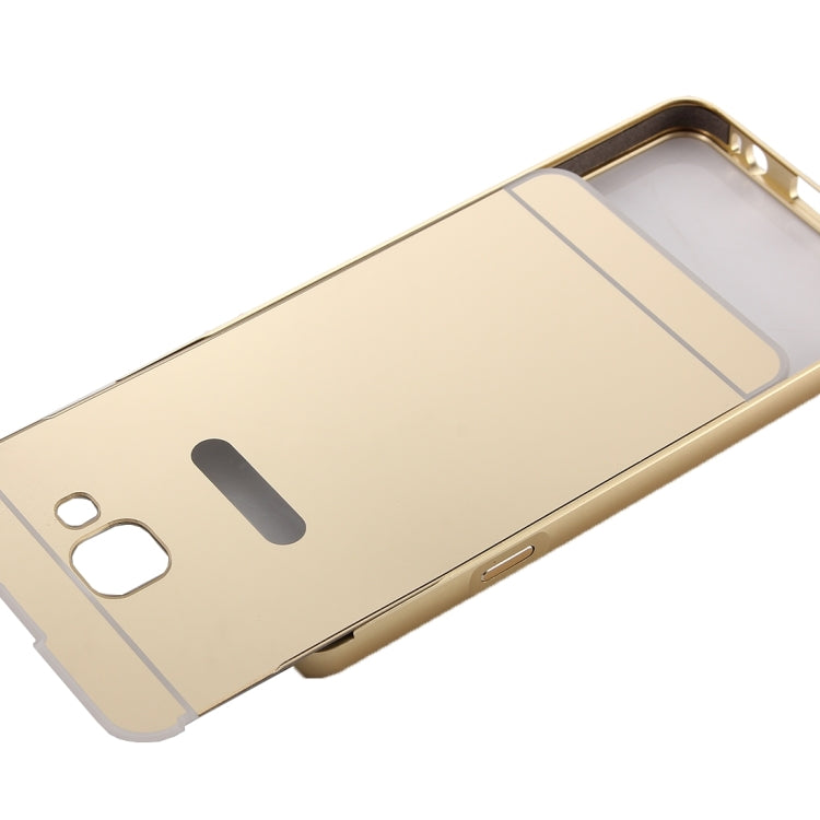 Fashionable Electroplating PC Push Pull Back Shell Cover + Metal Bumper Frame for Galaxy A9 / A900