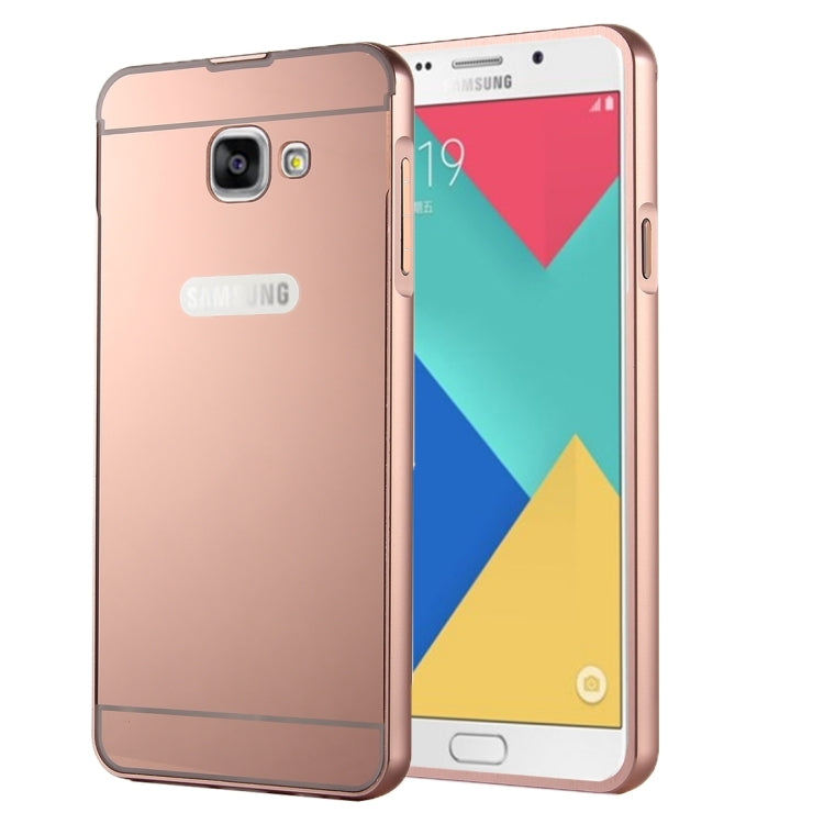 Fashionable Electroplating PC Push Pull Back Shell Cover + Metal Bumper Frame for Galaxy A9 / A900