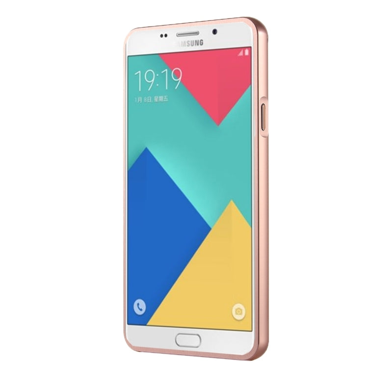 Fashionable Electroplating PC Push Pull Back Shell Cover + Metal Bumper Frame for Galaxy A9 / A900