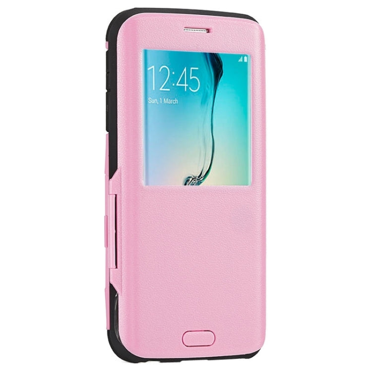 For Galaxy S6 Edge / G925 Litchi Texture Horizontal Flip Smart Case with Call Display ID
