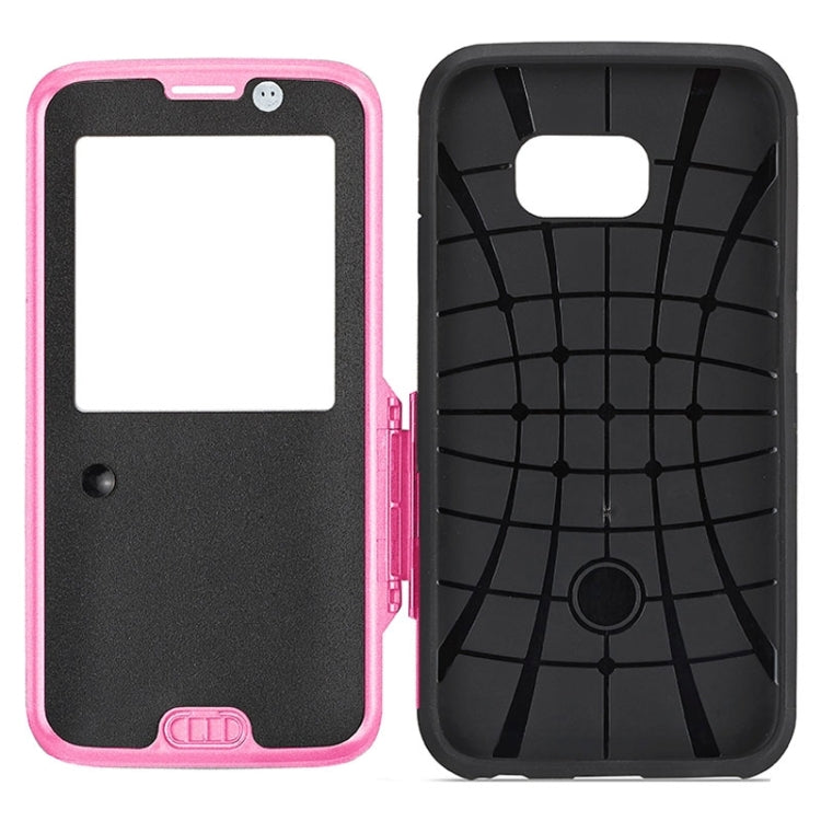 For Galaxy S6 Edge / G925 Litchi Texture Horizontal Flip Smart Case with Call Display ID