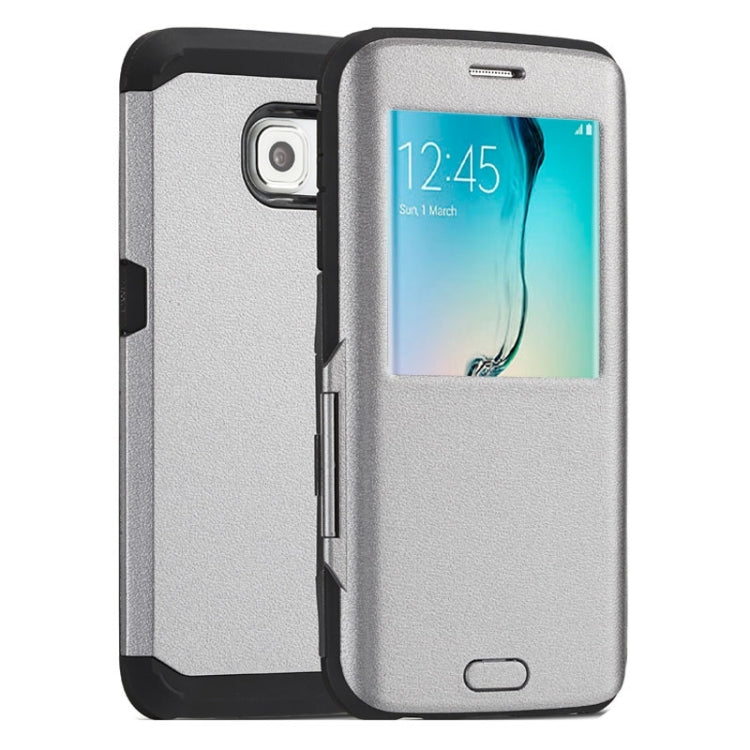 For Galaxy S6 Edge / G925 Litchi Texture Horizontal Flip Smart Case with Call Display ID