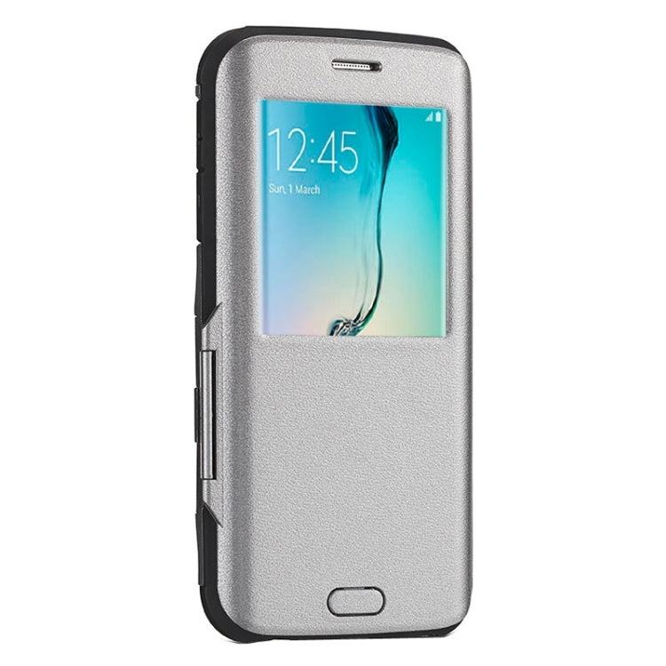 For Galaxy S6 Edge / G925 Litchi Texture Horizontal Flip Smart Case with Call Display ID
