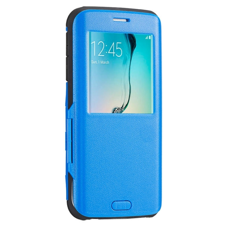For Galaxy S6 Edge / G925 Litchi Texture Horizontal Flip Smart Case with Call Display ID