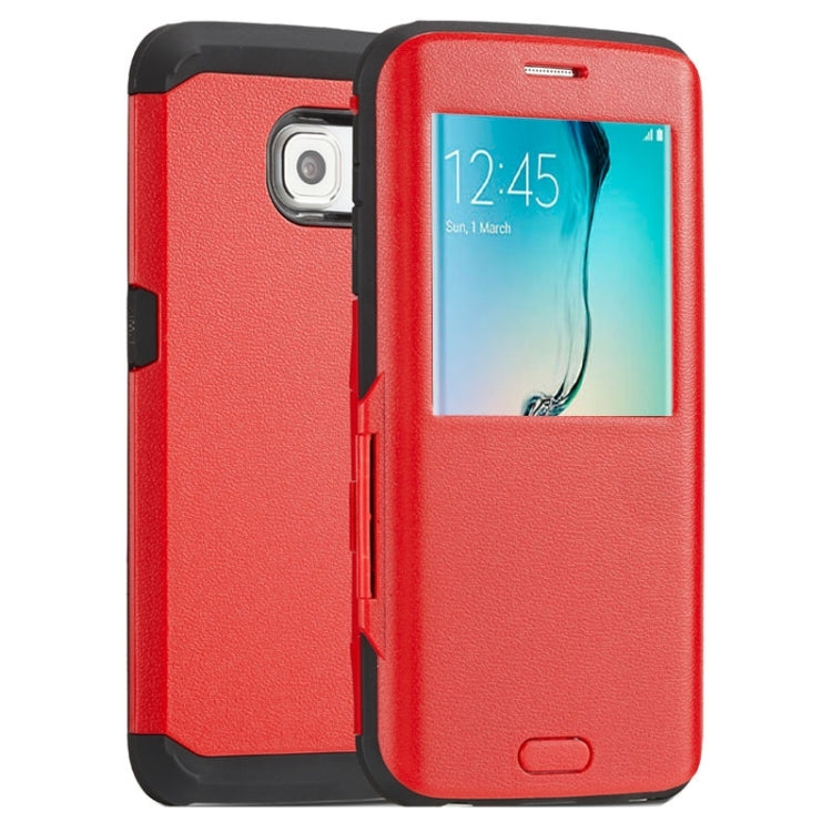 For Galaxy S6 Edge / G925 Litchi Texture Horizontal Flip Smart Case with Call Display ID