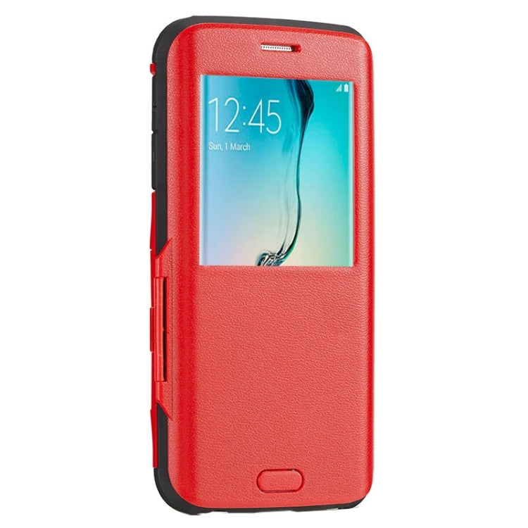 For Galaxy S6 Edge / G925 Litchi Texture Horizontal Flip Smart Case with Call Display ID