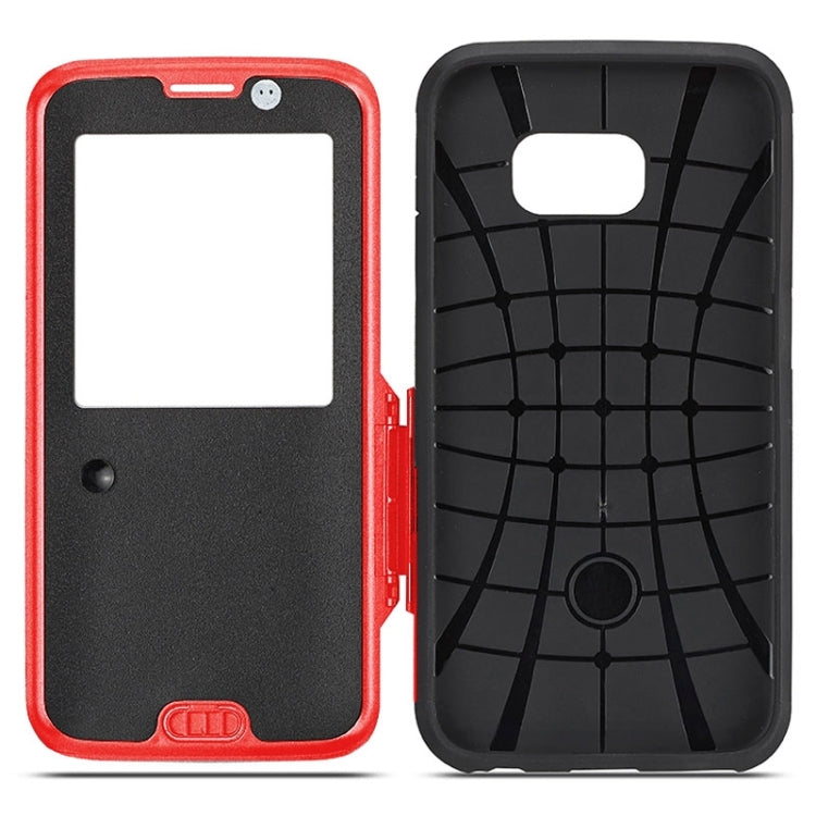 For Galaxy S6 Edge / G925 Litchi Texture Horizontal Flip Smart Case with Call Display ID