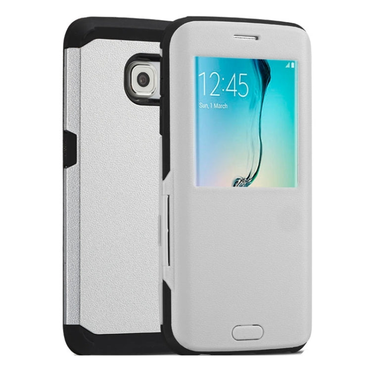 For Galaxy S6 Edge / G925 Litchi Texture Horizontal Flip Smart Case with Call Display ID
