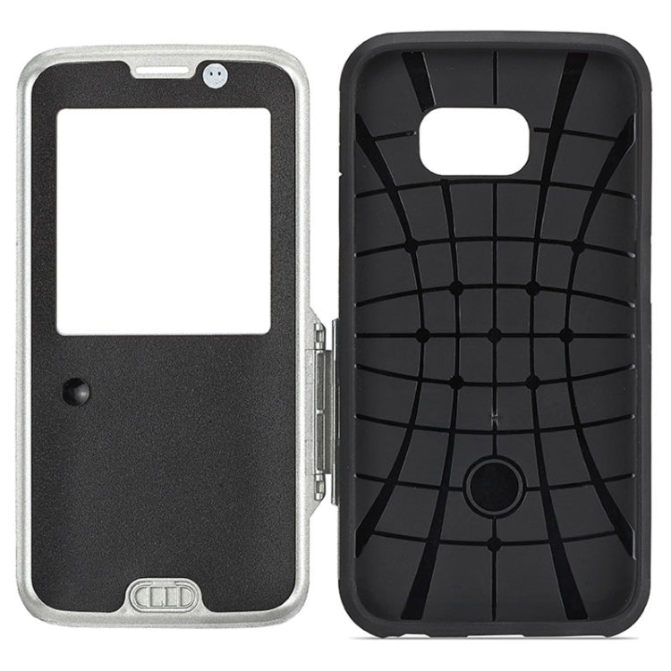 For Galaxy S6 Edge / G925 Litchi Texture Horizontal Flip Smart Case with Call Display ID