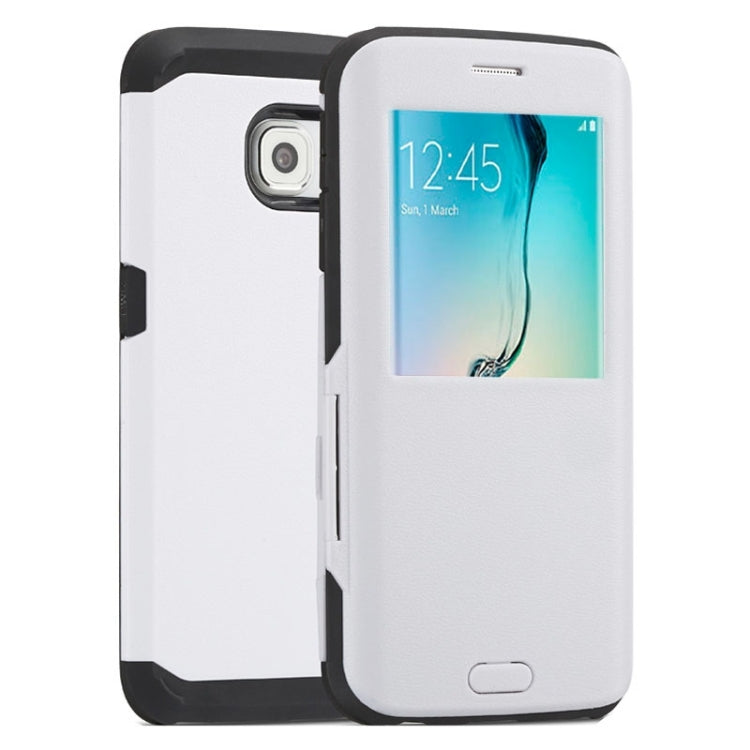 For Galaxy S6 Edge / G925 Litchi Texture Horizontal Flip Smart Case with Call Display ID