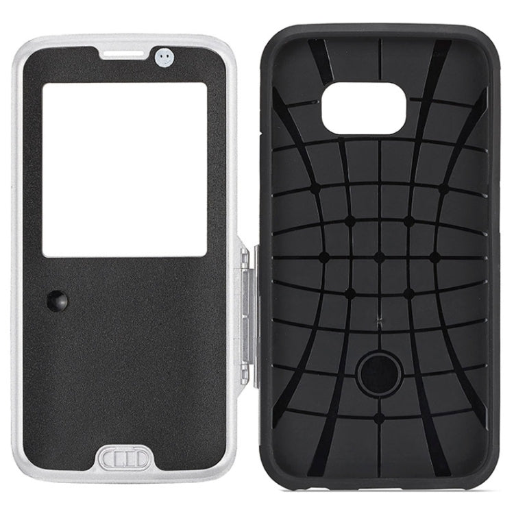 For Galaxy S6 Edge / G925 Litchi Texture Horizontal Flip Smart Case with Call Display ID