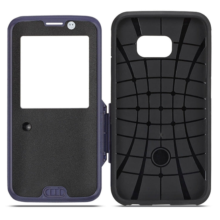 For Galaxy S6 Edge / G925 Litchi Texture Horizontal Flip Smart Case with Call Display ID
