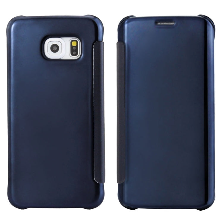 For Galaxy S6 edge / G925 Horizontal Flip Solid Color Plating Mirror Leather Case