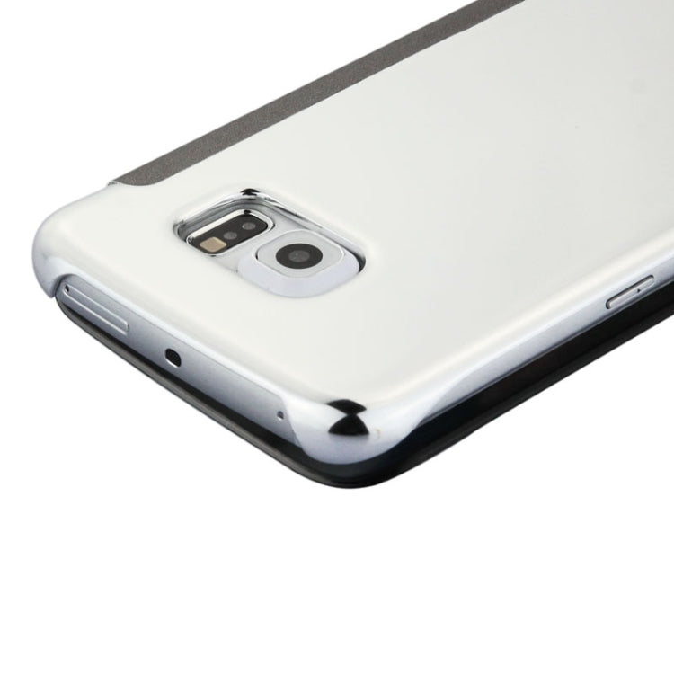 For Galaxy S6 edge / G925 Horizontal Flip Solid Color Plating Mirror Leather Case