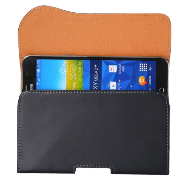 6.3 Inch Crazy Horse Texture Vertical Flip Leather Case / Waist Bag and Arch Design with Back Splint for Galaxy Mega 6.3 /  Mega 2 / G750F