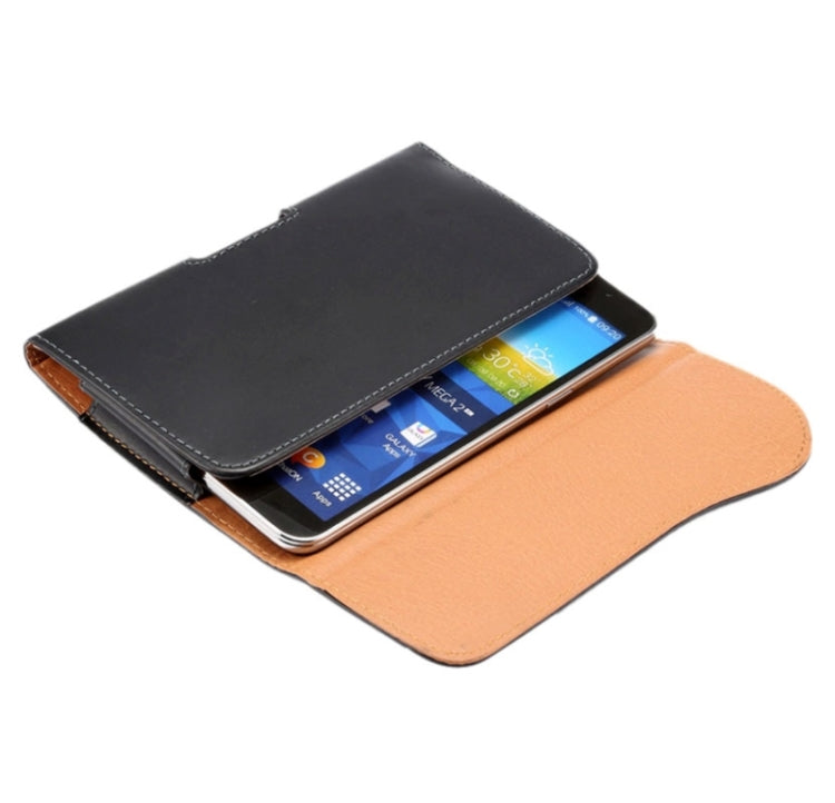6.3 Inch Crazy Horse Texture Vertical Flip Leather Case / Waist Bag and Arch Design with Back Splint for Galaxy Mega 6.3 /  Mega 2 / G750F