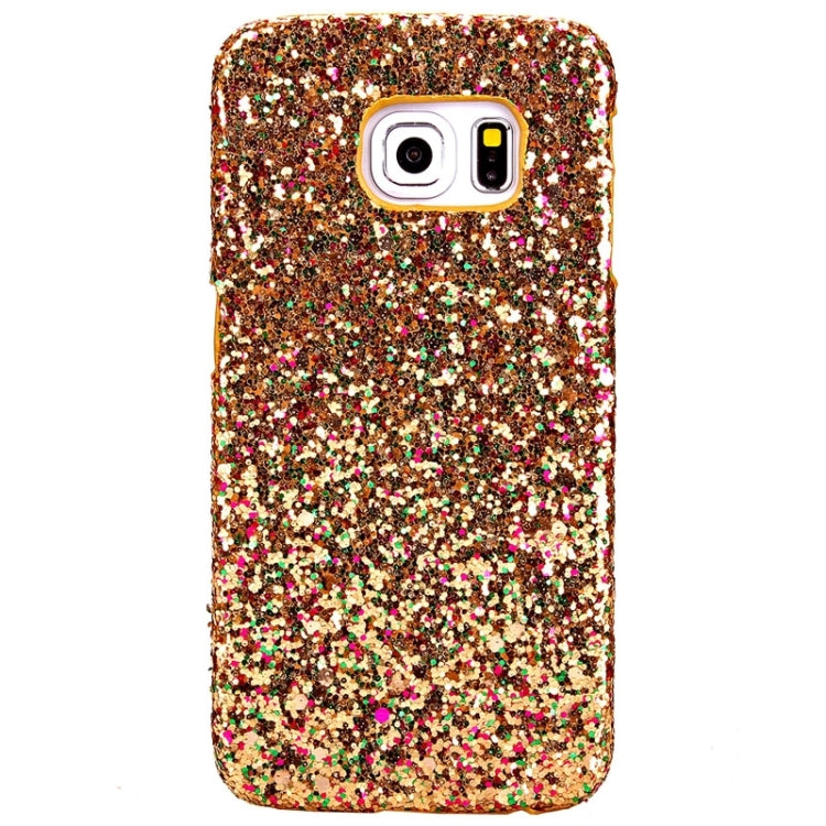 For Galaxy S6 Edge / G925 Ultra-Thin Shimmering Powder Pattern Paste Skin Protective Case