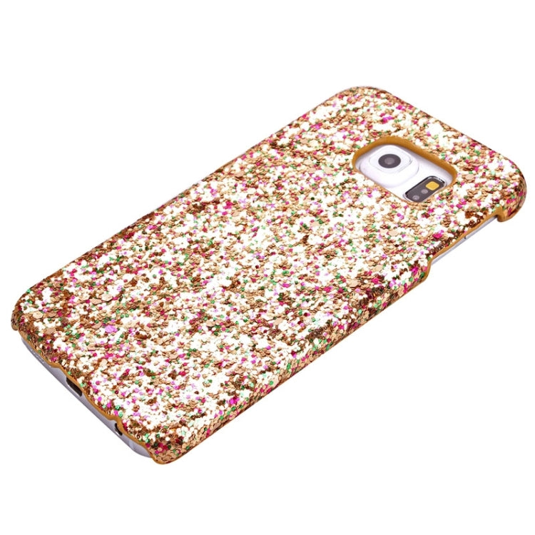For Galaxy S6 Edge / G925 Ultra-Thin Shimmering Powder Pattern Paste Skin Protective Case