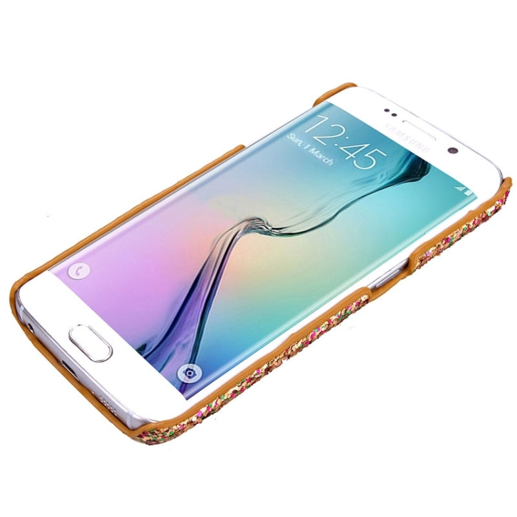 For Galaxy S6 Edge / G925 Ultra-Thin Shimmering Powder Pattern Paste Skin Protective Case