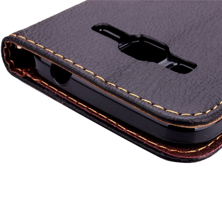 Leaf Magnetic Snap Litchi Texture Horizontal Flip Leather Case with Card Slots & Wallet & Holder & Lanyard for Galaxy Core Prime / G360