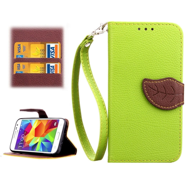 Leaf Magnetic Snap Litchi Texture Horizontal Flip Leather Case with Card Slots & Wallet & Holder & Lanyard for Galaxy Core Prime / G360
