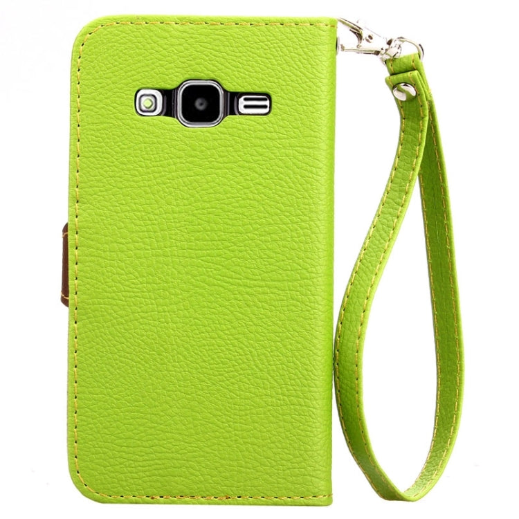 Leaf Magnetic Snap Litchi Texture Horizontal Flip Leather Case with Card Slots & Wallet & Holder & Lanyard for Galaxy Core Prime / G360
