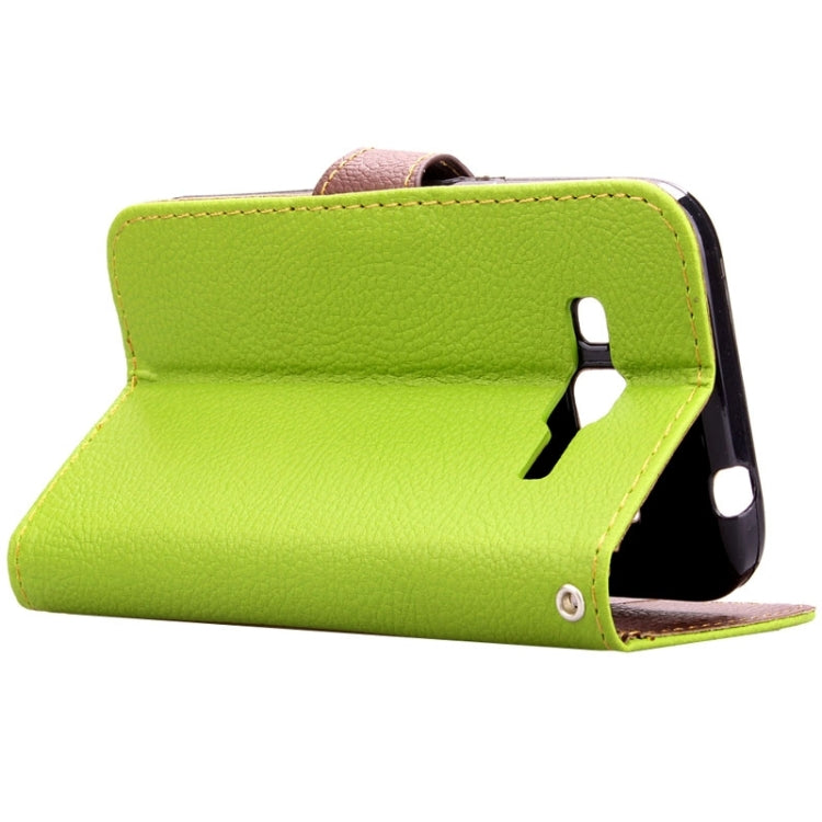 Leaf Magnetic Snap Litchi Texture Horizontal Flip Leather Case with Card Slots & Wallet & Holder & Lanyard for Galaxy Core Prime / G360