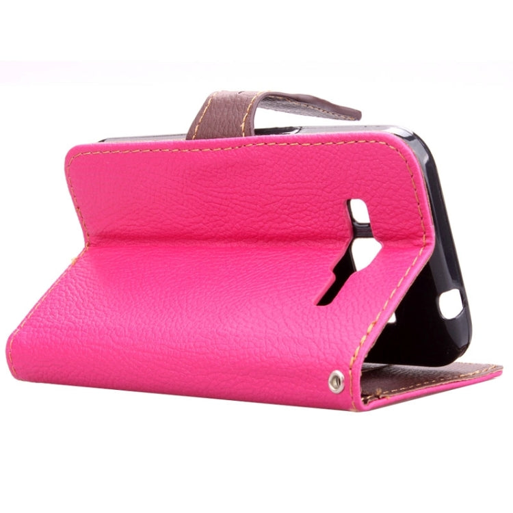 Leaf Magnetic Snap Litchi Texture Horizontal Flip Leather Case with Card Slots & Wallet & Holder & Lanyard for Galaxy Core Prime / G360