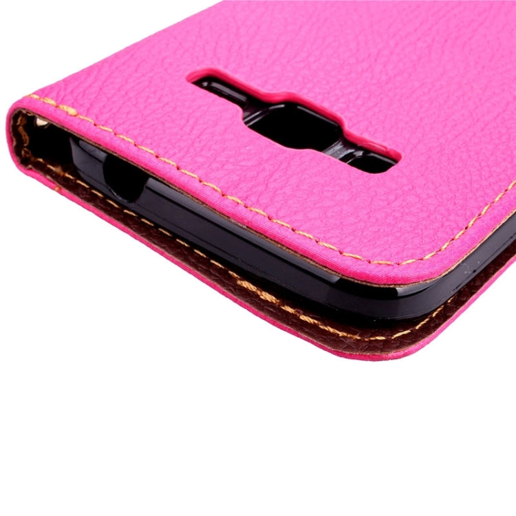 Leaf Magnetic Snap Litchi Texture Horizontal Flip Leather Case with Card Slots & Wallet & Holder & Lanyard for Galaxy Core Prime / G360