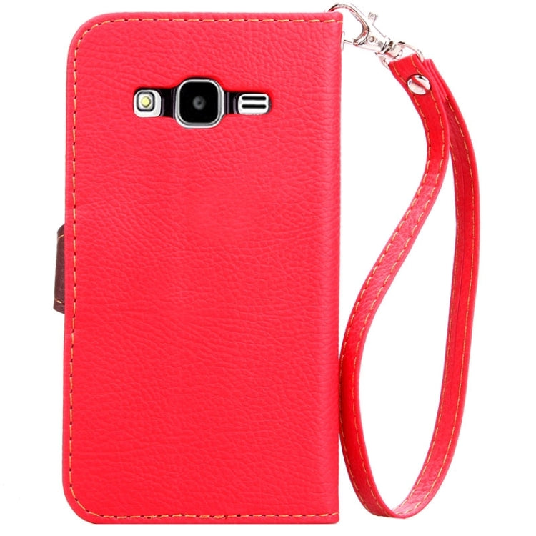 Leaf Magnetic Snap Litchi Texture Horizontal Flip Leather Case with Card Slots & Wallet & Holder & Lanyard for Galaxy Core Prime / G360