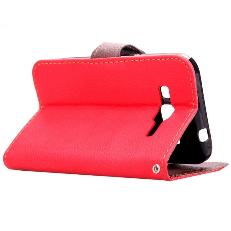 Leaf Magnetic Snap Litchi Texture Horizontal Flip Leather Case with Card Slots & Wallet & Holder & Lanyard for Galaxy Core Prime / G360