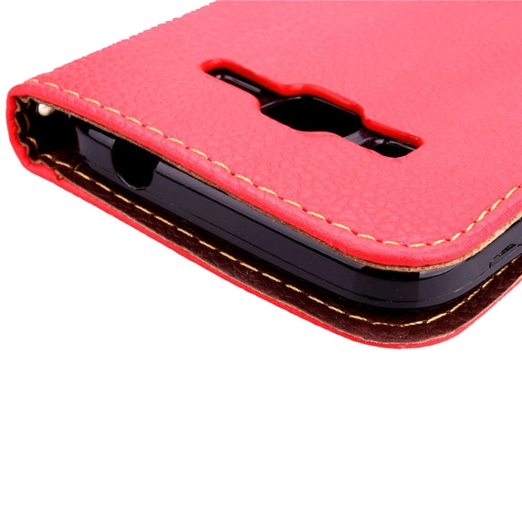 Leaf Magnetic Snap Litchi Texture Horizontal Flip Leather Case with Card Slots & Wallet & Holder & Lanyard for Galaxy Core Prime / G360