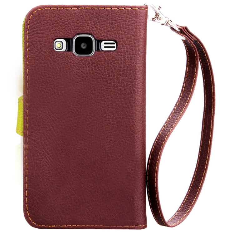 Leaf Magnetic Snap Litchi Texture Horizontal Flip Leather Case with Card Slots & Wallet & Holder & Lanyard for Galaxy Core Prime / G360