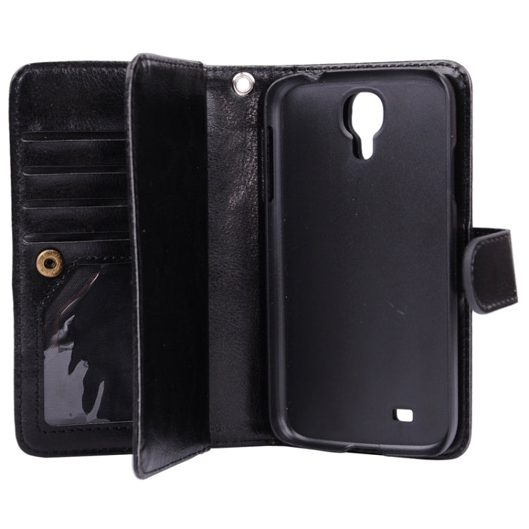 Multifunctional Crazy Horse Texture Horizontal Flip Solid Color Leather Case with Nine Card Slots & Wallet for Galaxy S4 / i9500