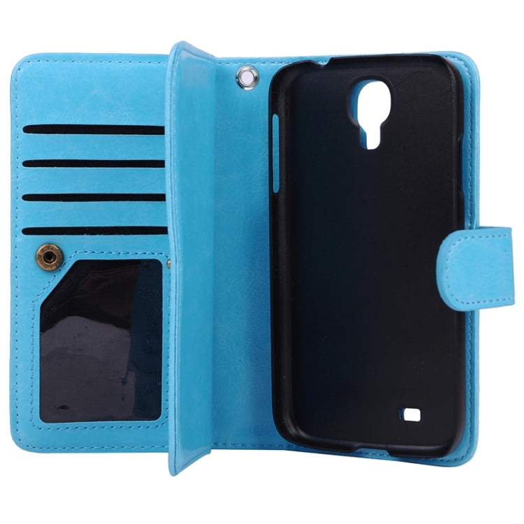 Multifunctional Crazy Horse Texture Horizontal Flip Solid Color Leather Case with Nine Card Slots & Wallet for Galaxy S4 / i9500