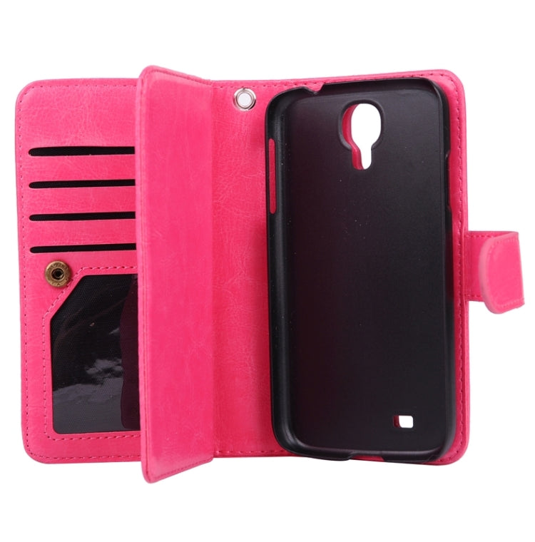 Multifunctional Crazy Horse Texture Horizontal Flip Solid Color Leather Case with Nine Card Slots & Wallet for Galaxy S4 / i9500