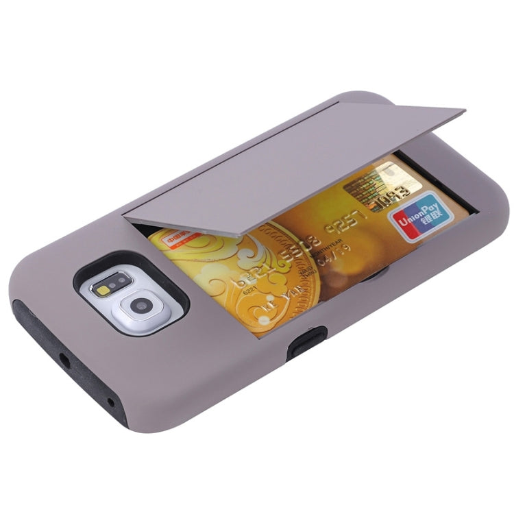 For Galaxy S6 Edge / G925 Solid Color Combination Case with Holder and Card Slot