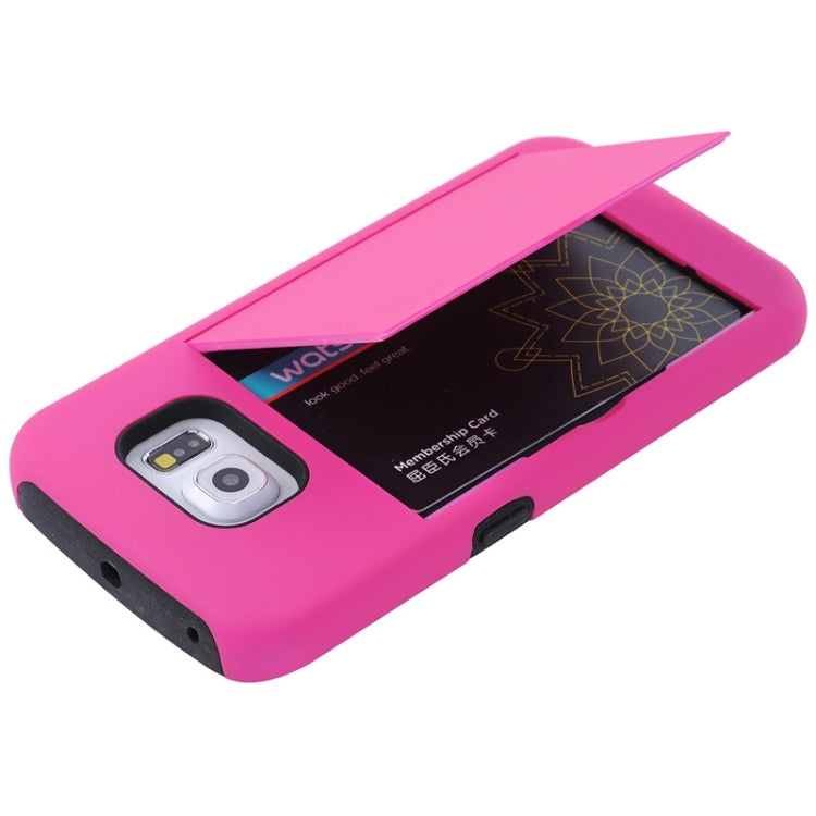 For Galaxy S6 Edge / G925 Solid Color Combination Case with Holder and Card Slot