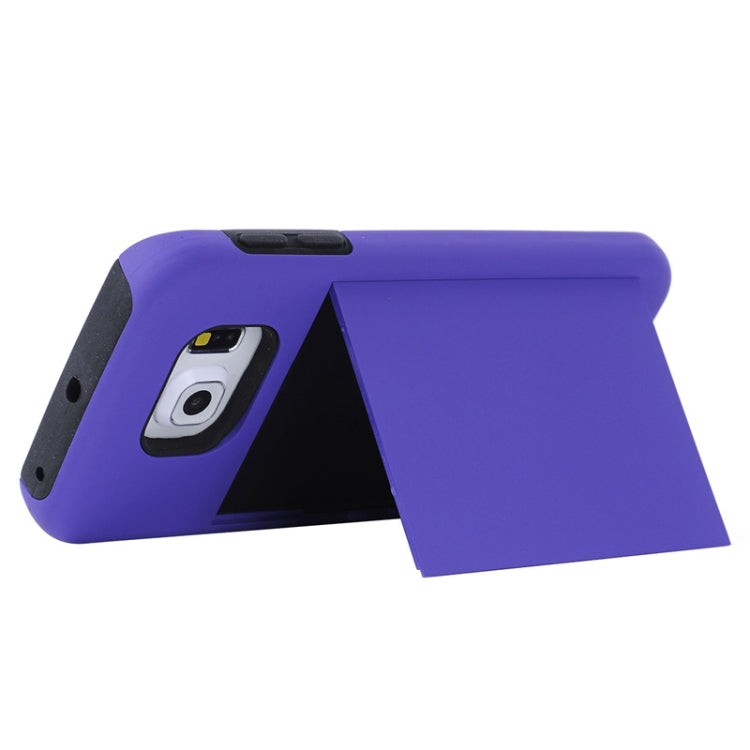 For Galaxy S6 Edge / G925 Solid Color Combination Case with Holder and Card Slot