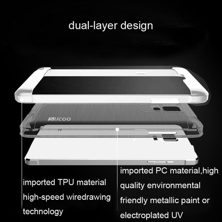 Slicoo Brushed Texture Electroplating Combination Case for Galaxy Note 4 / N910
