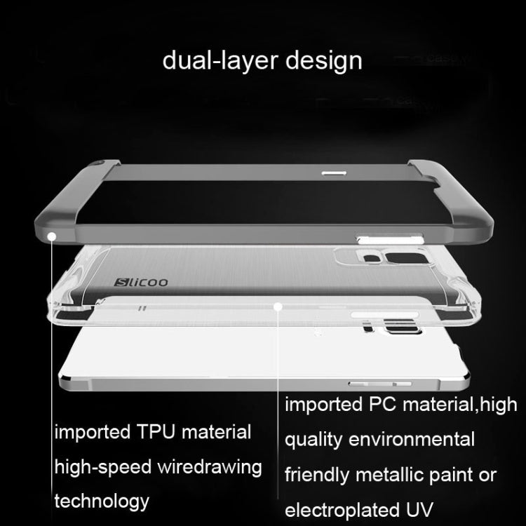 Slicoo Brushed Texture Electroplating Transparent Combination Case for Galaxy Note 4 / N910