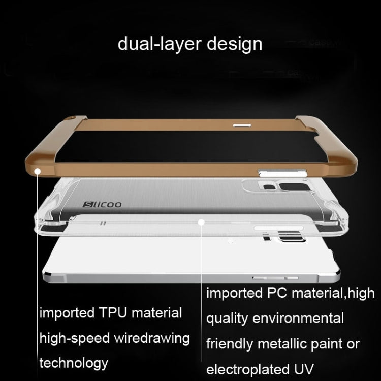 Slicoo Brushed Texture Electroplating Transparent Combination Case for Galaxy Note 4 / N910
