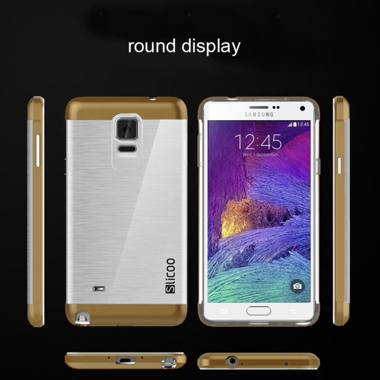 Slicoo Brushed Texture Electroplating Transparent Combination Case for Galaxy Note 4 / N910
